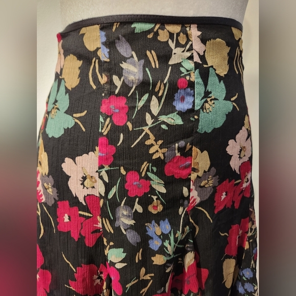 Vintage 1990s Ralph Lauren Floral Chiffon Skirt Lined - Picture 6 of 7